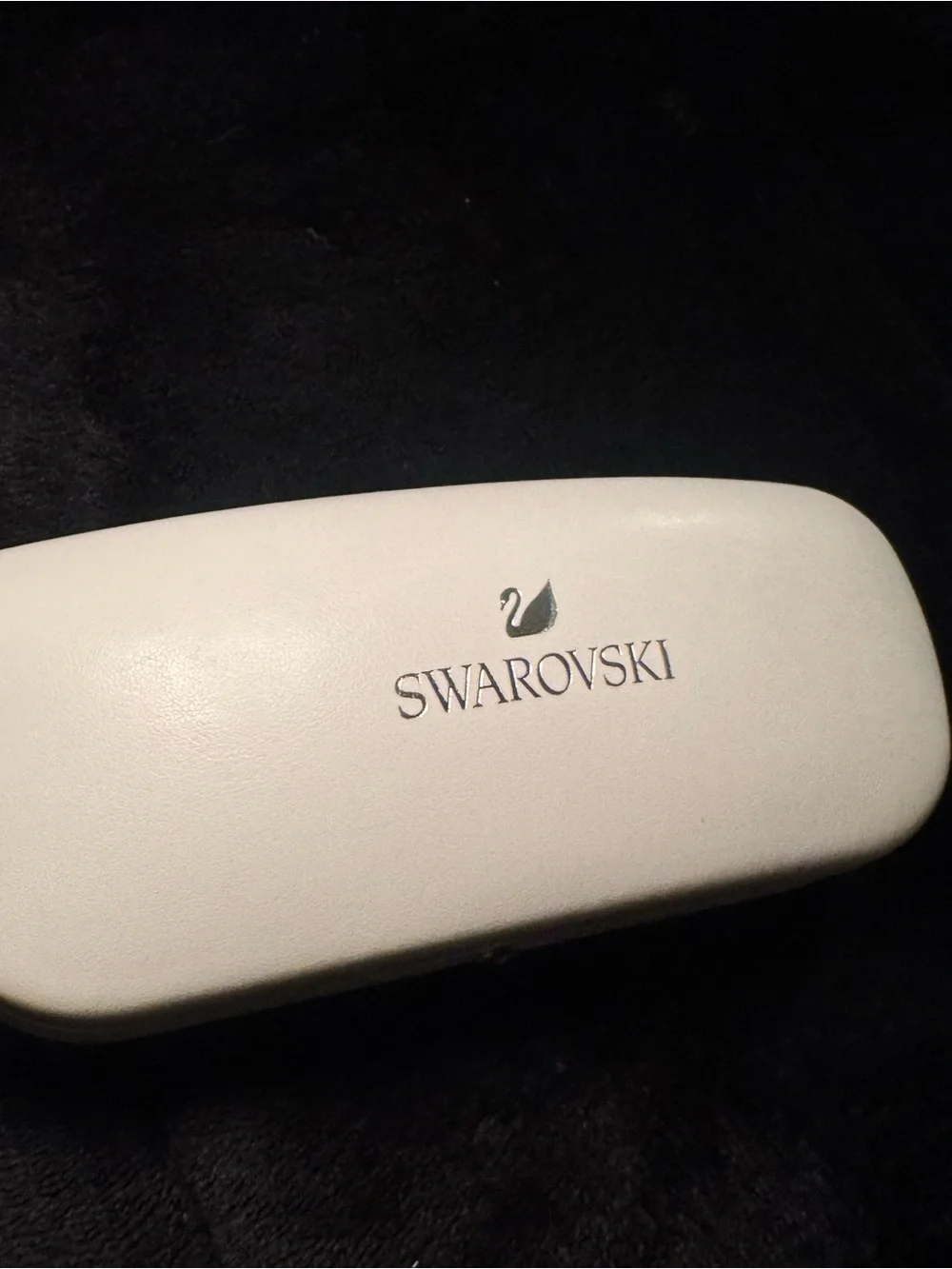 Swarovski Ivory White Glasses Case with Swan Logo